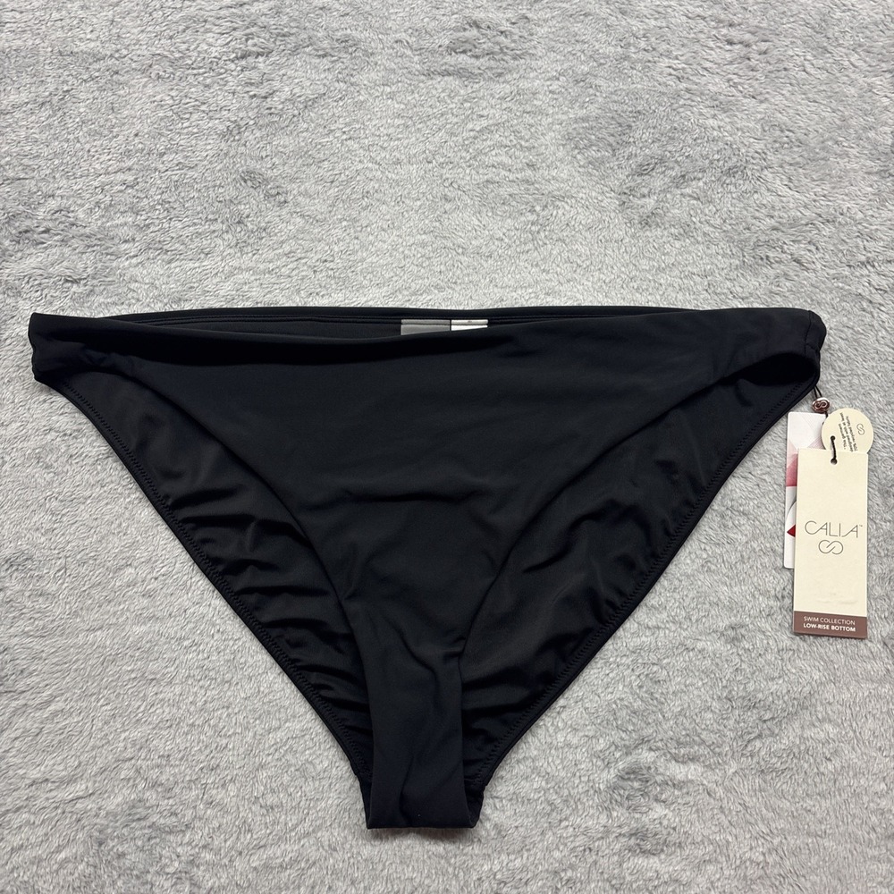 Calia Womens XXL Black Low-Rise Bikini‎ Swim Bottoms WSA12441 New With Tags